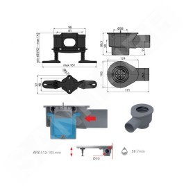 Alcadrain Douchegoten - Siphon pour bac de sol, DN50 APZ-S12