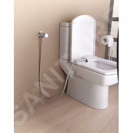 Sapho Robinets non mélangeur - Robinet mural avec douchette de bidet, rond, noir mat SG107NE