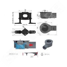 Alcadrain Douchegoten - Siphon pour bac de sol, bas DN50 APZ-S9