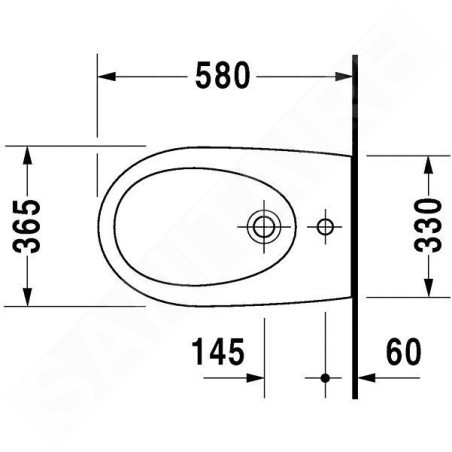 Duravit Architec - Bidet suspendu, 365 x 580 mm, blanc 2531150000