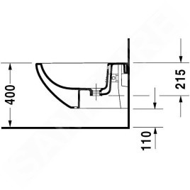 Duravit Architec - Bidet suspendu, 365 x 580 mm, blanc 2531150000
