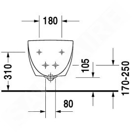 Duravit Architec - Bidet suspendu, 365 x 580 mm, blanc 2531150000