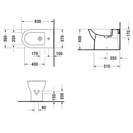 Duravit Darling New - Bidet à poser, avec WonderGliss, blanc alpin 22511000001