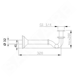 Sapho Siphons - Siphon de bidet 1"1/4, évacuation 32 mm, bronze 9606