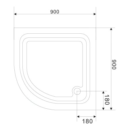 Aqualine Receveurs - Receveur de douche, autoportant, 900x900x150 mm, blanc BTTR90