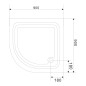 Aqualine Receveurs - Receveur de douche, autoportant, 900x900x150 mm, blanc BTTR90