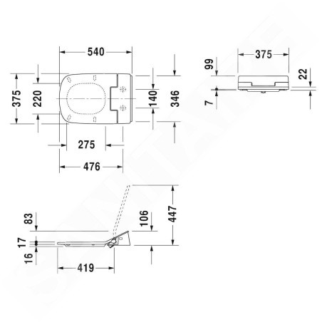 Duravit SensoWash Slim - Abattant électronique de bidet SensoWash Slim, SoftClose, blanc alpin 611200002304300