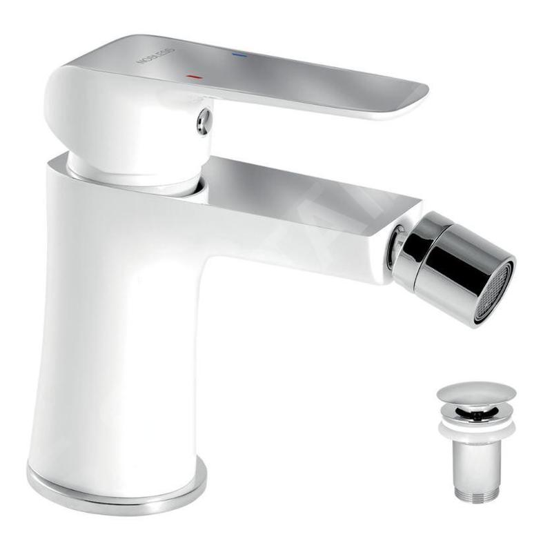 Novaservis Nobless Tina - Mitigeur de bidet avec vidage, blanc / chrome 38011,1