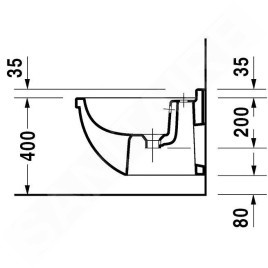 Duravit Starck 3 - Bidet suspendu avec trop-plein, blanc 2230150000