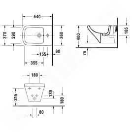 Duravit DuraStyle - Bidet suspendu, avec WonderGliss, blanc alpin 22871500001