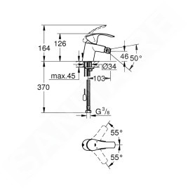 Grohe Eurosmart - Mitigeur de bidet à levier S, chrome 32927002