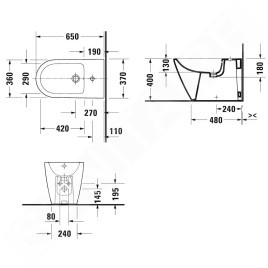 Duravit D-Neo - Bidet à poser, blanc 2294100000