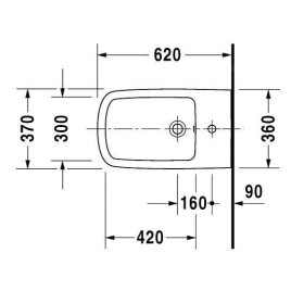 Duravit DuraStyle - Bidet suspendu, avec WonderGliss, blanc 22861500001
