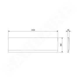 Polysan Deep Plain - Panneau frontal 1400x360 mm, gauche, blanc 72954