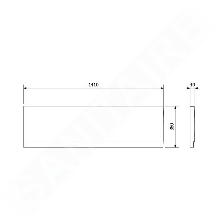Polysan Deep Plain - Panneau frontal 1400x360 mm, gauche, blanc 72954