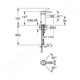 Grohe Essence - Mitigeur de bidet à levier S, chrome 32934001