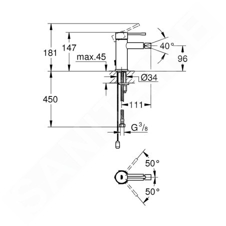 Grohe Essence - Mitigeur de bidet à levier S, chrome 32934001