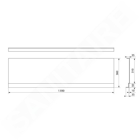 Polysan Deep Plain - Panneau frontal Nika 1300x360 mm, blanc 72956