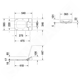 Duravit SensoWash Slim - Abattant électronique de bidet SensoWash Slim, SoftClose, blanc alpin 611300002304300