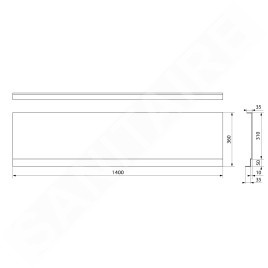 Polysan Deep Plain - Panneau frontal Nika 1400x360 mm, blanc 72957