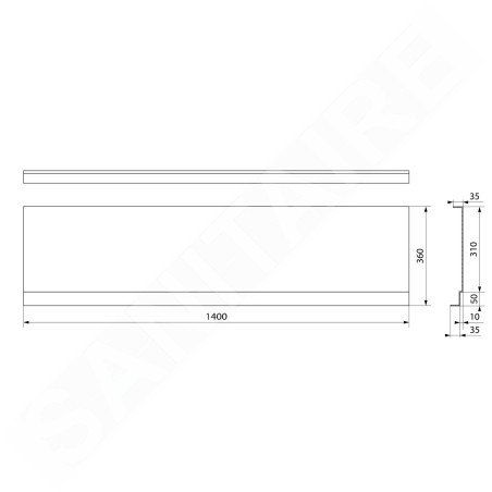 Polysan Deep Plain - Panneau frontal Nika 1400x360 mm, blanc 72957
