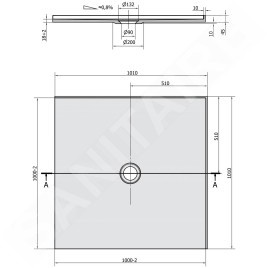 Polysan Receveurs de douche - Receveur de douche Mirai 1000x1000 mm, marbre coulé, blanc 73166