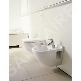 Duravit Starck 3 - Bidet suspendu avec trop-plein, avec WonderGliss, blanc 22301500001