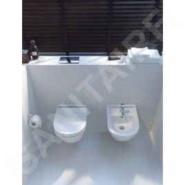 Duravit Starck 3 - Bidet suspendu avec trop-plein, avec WonderGliss, blanc 22301500001