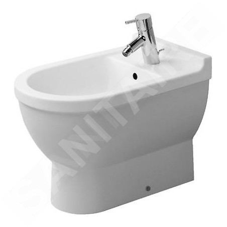 Duravit Starck 3 - Bidet sur pied avec trop-plein, avec WonderGliss, blanc 22301000001