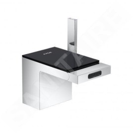 Axor MyEdition - Mitigeur de bidet, avec garniture de vidage Push-Open, chrome/verre noir 47210600