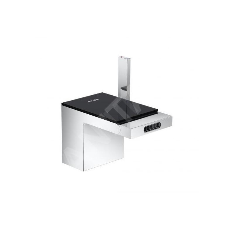 Axor MyEdition - Mitigeur de bidet, avec garniture de vidage Push-Open, chrome/verre noir 47210600