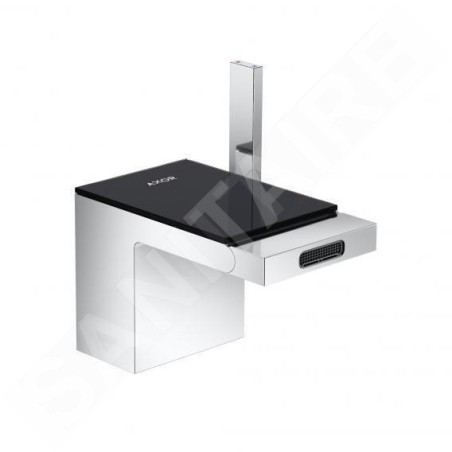 Axor MyEdition - Mitigeur de bidet, avec garniture de vidage Push-Open, chrome/verre noir 47210600