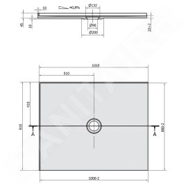 Polysan Receveurs de douche - Receveur de douche Mirai 1000x800 mm, gauche, marbre coulé, blanc 73169