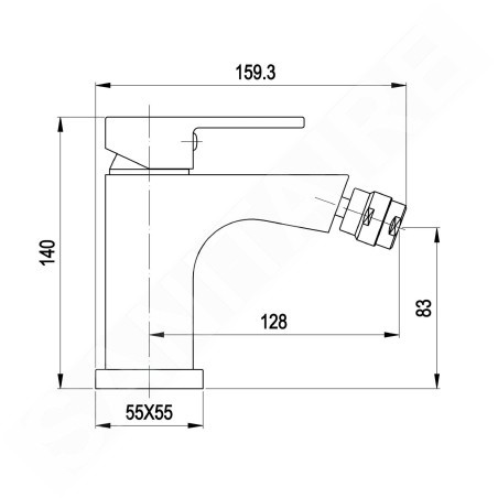 Aqualine Cantino - Mitigeur de bidet, chrome 1126-03