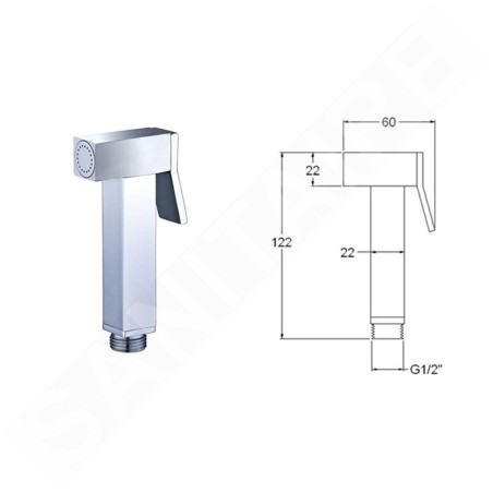 Sapho Bidet - Douchette de bidet, chrome BS129