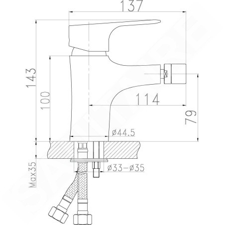 Novaservis Titania Nice - Robinetterie de bidet avec vidage, chrome 97011,0