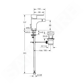 Hansa Ligna - Mitigeur de bidet avec garniture de vidage, chrome 06063203