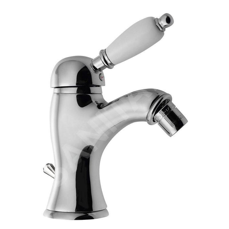 Sapho Kirké - Mitigeur de bidet avec garniture de vidage, levier blanc, chrome KI03BC