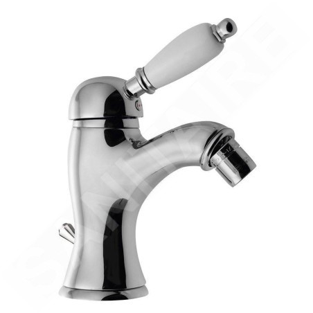 Sapho Kirké - Mitigeur de bidet avec garniture de vidage, levier blanc, chrome KI03BC