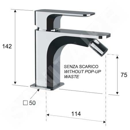 Sapho Spy - Mitigeur de bidet sans bonde, noir mat PY03/15