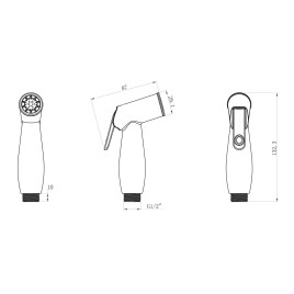 Aqualine Bidet - Douchette de bidet, chrome BS5003