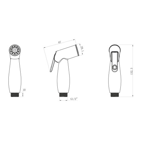 Aqualine Bidet - Douchette de bidet, chrome BS5003