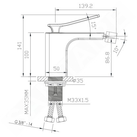 Sapho Jumper - Mitigeur de bidet, chrome JM003