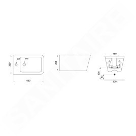 Sapho Storm - Bidet suspendu, blanc RM200