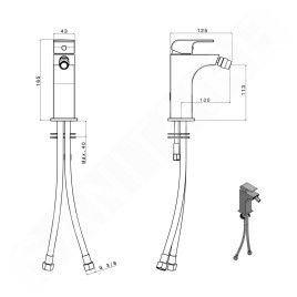 Sapho Dimy - Mitigeur de bidet sans bonde, chrome DM013