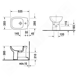 Duravit D-Code - Bidet à poser, blanc 22371000002