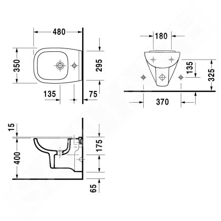 Duravit D-Code - Bidet suspendu Compact, blanc 22371500002