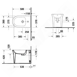 Duravit White Tulip - Bidet à poser, blanc 2293100000