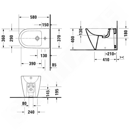 Duravit D-Neo - Bidet à poser, blanc 2295100000