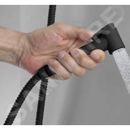 Sapho Robinetterie - Ensemble mitigeur encastré avec douchette de bidet, noir mat DB715